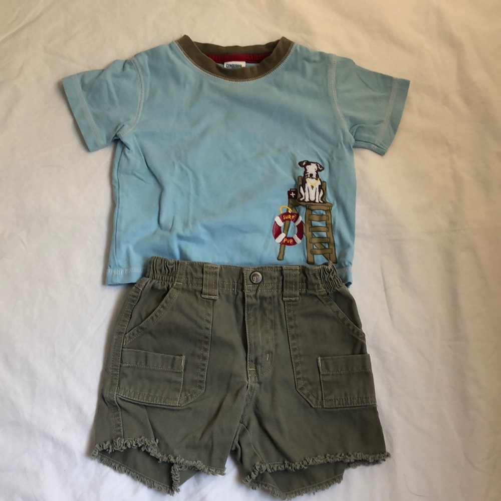 Gymboree surf pup shorts set, 6-12 months